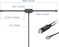 Bingfu T-alakú Dipól Antenna 75/300 Ohm - Beltéri DAB FM Digitális Rádió Antenna HDTV, Házimozi és Sztereó Vevőkészülékekhez - Fekete 2