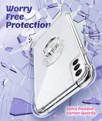Samsung S21 FE átlátszó tok állítható gyűrűs tartóval 2