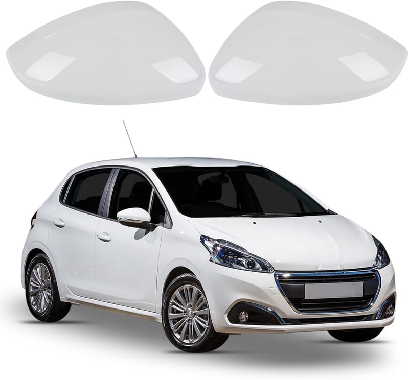 ConBlom Visszapillantó Tükör Borítás Peugeot 208 2008 (2012-2019) - ABS Anyagú Oldalsó Tükör Sapka Szett, Tartós Autó Külső Kiegészítő