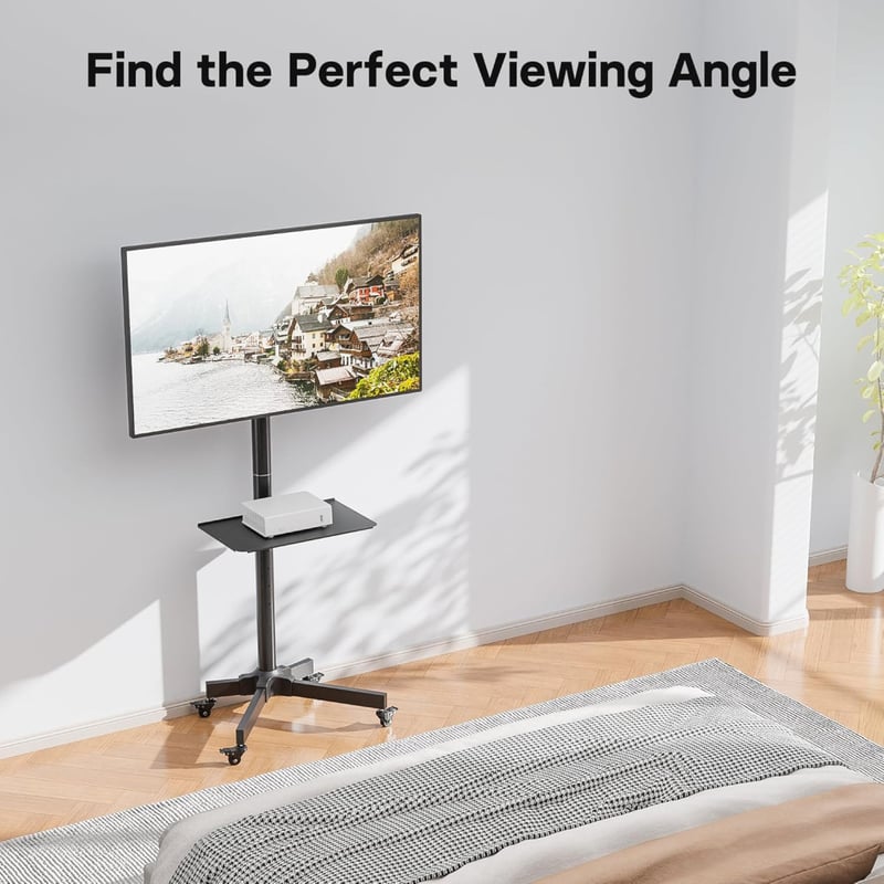 1home Mobil TV Állvány Görgős Tartó 23-55" Plazma/LCD/LED Képernyőkhöz - Állítható Magasságú Televízió Kocsi Otthoni Használatra