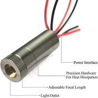 CTRICALVER 650 nm Piros Lézer Pont Modul Fémházas Dióda Meghajtóval és Műanyag Lencsével + AA Elemtartó, Állítható Fényponttal, 3-5V DC 4