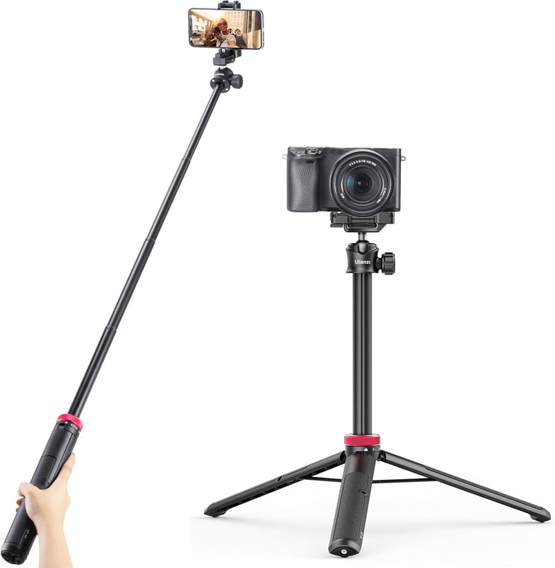 Ulanzi MT-44 147cm-es szelfibot és állvány távirányítóval, 360°-os gömbfejjel, iPhone és DSLR kamerákhoz
