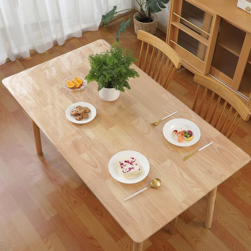 Ever Fairy Átlátszó Asztali Védőfólia 2.0 mm PVC - Konyhai Asztalvédő Terítő Fa Bútorvédő Takaró 90x160 cm