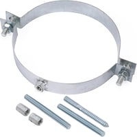 Beekeg Kémény Cső Tartó Bilincs 150mm Fehér Fali Rögzítő Fojtószeleppel Füstcső Szereléshez 2db 1