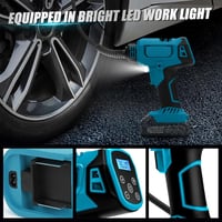 DriSubt Akkumulátoros Kompresszor Makita kompatibilis  18V - 130 PSI Elektromos Pumpa Digitális Kijelzővel, LED Világítással 4