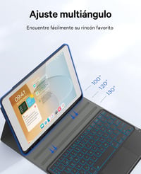 Earto iPad billentyűzet 7 színű háttérvilágítással, 10.2" iPad 9/8/7 generációhoz, fekete 7