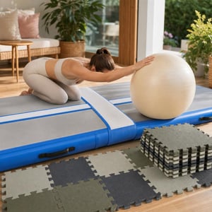 Gymnastický set: 1x spojovací pás + 1x fitlopta 45 cm + 1x ochranná podložka