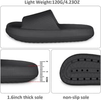 Cozislides Felhő Papucs - Puha, Csúszásmentes Unisex Nyári Papucs Fekete 40/41 4