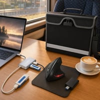 Mobil laptopiroda: USB-C hub + 15,6" laptop táska + ergonomikus Bluetooth egér + WiFi 6 USB adapter 1