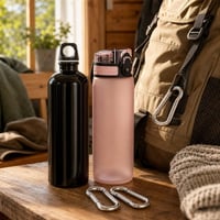 Set za planinarenje: 0,6 l boca za gazirano + 0,5 l sportska boca + 2x karabiner 1