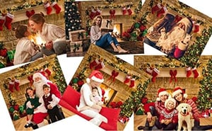 LYWYGG 3x3m Božićna Pozadina za Kamin - Fotografski Rekvizit za Obiteljske Proslave, Zabave, Dekoracije, Smeđa Vinilna Foto Pozadina CP-282-1010