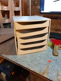 Exacompta ECOBOX+ 229606D organizator de birou cu 5 sertare pentru documente A4/A4+ — deformat, element de îmbinare rupt (stare: vezi a 2-a imagine) 2