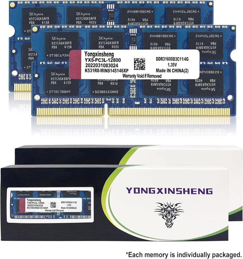 Crucial 8GB DDR3L 1600MHz Laptop RAM Kit - Kék, 2x4GB, SODIMM