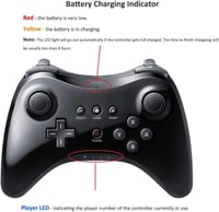 Wii U Pro Kontroller - Fekete Vezeték Nélküli Ergonomikus Gamepad 3