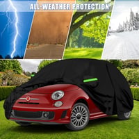 LMYDIDO Vízálló Autótakaró Fiat 500/500C/500E/Abarth (2007-2024) - Teljes Garázsponyva Cipzáras Ajtóval és Szélálló Pántokkal, UV-, Hó-, Eső 6