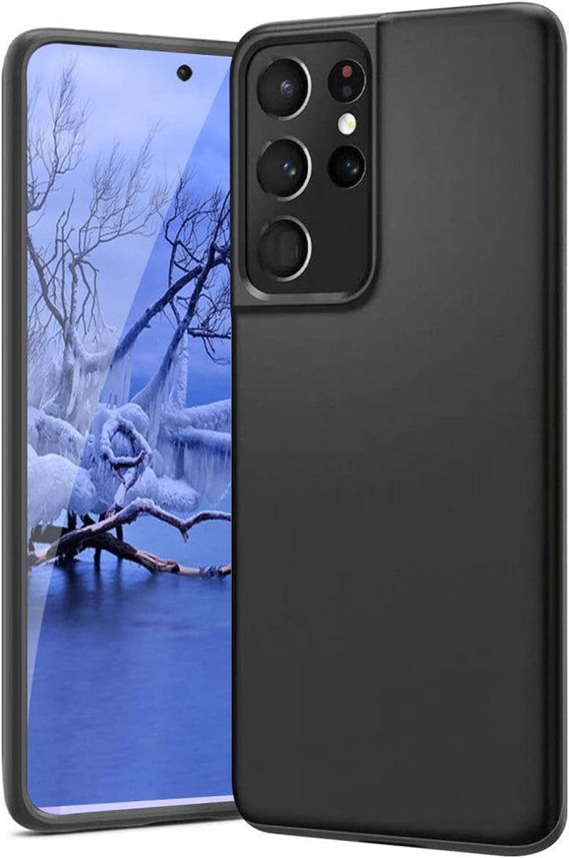 Samsung Galaxy S21 Ultra Matt Fekete Ütésálló Védőtok - Csúszásmentes TPU