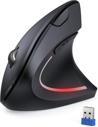 TeckNet Vertikális Ergonomikus Vezeték Nélküli Egér 2.4G - Csuklófájdalom Megelőzésére, 6 Gombos, 3 DPI Fokozat, 50 Láb Hatótáv 1