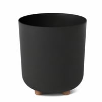 Okrúhly kvetináč Lamela na nožičkách, plastový, Ø 24 cm, 10 l, do interiéru aj exteriéru — chýbajúca podmiska (stav: pozri 2. obrázok) 1