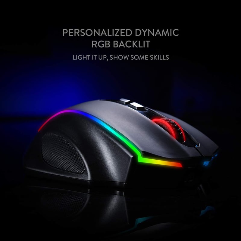 Redragon M686 Vampire Elite vezeték nélküli gamer egér, 16000 DPI, 45 órás üzemidő, programozható makrók, RGB háttérvilágítás, PC/laptop kom