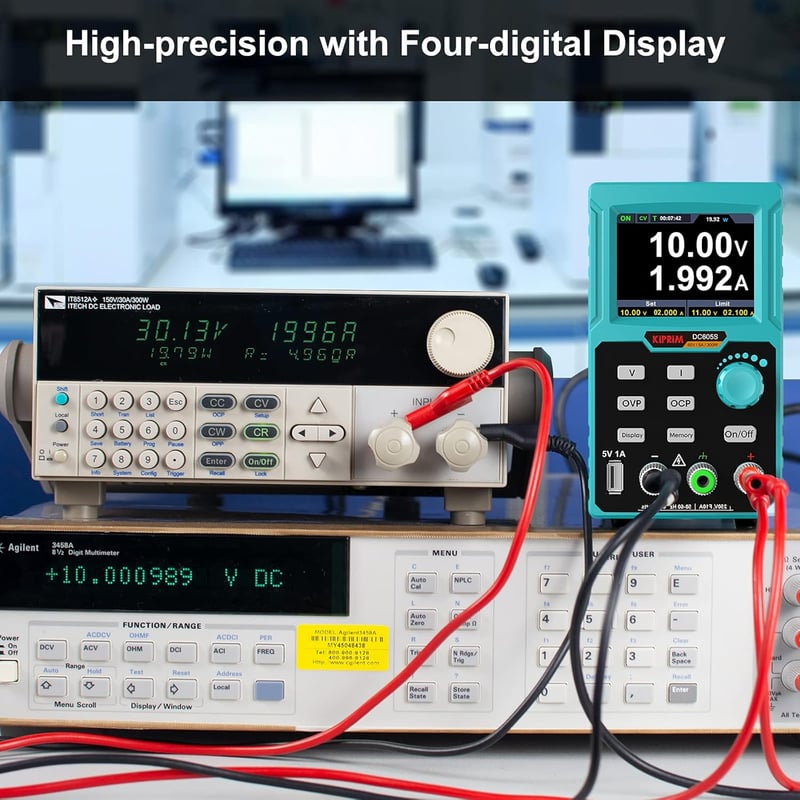 Kiprim DC605S Programozható Labortápegység 0-60V/0-5A, 4-Digites LED Kijelzővel, 300W, USB Porttal, 4 Memória Funkcióval, Túlfeszültség Véde