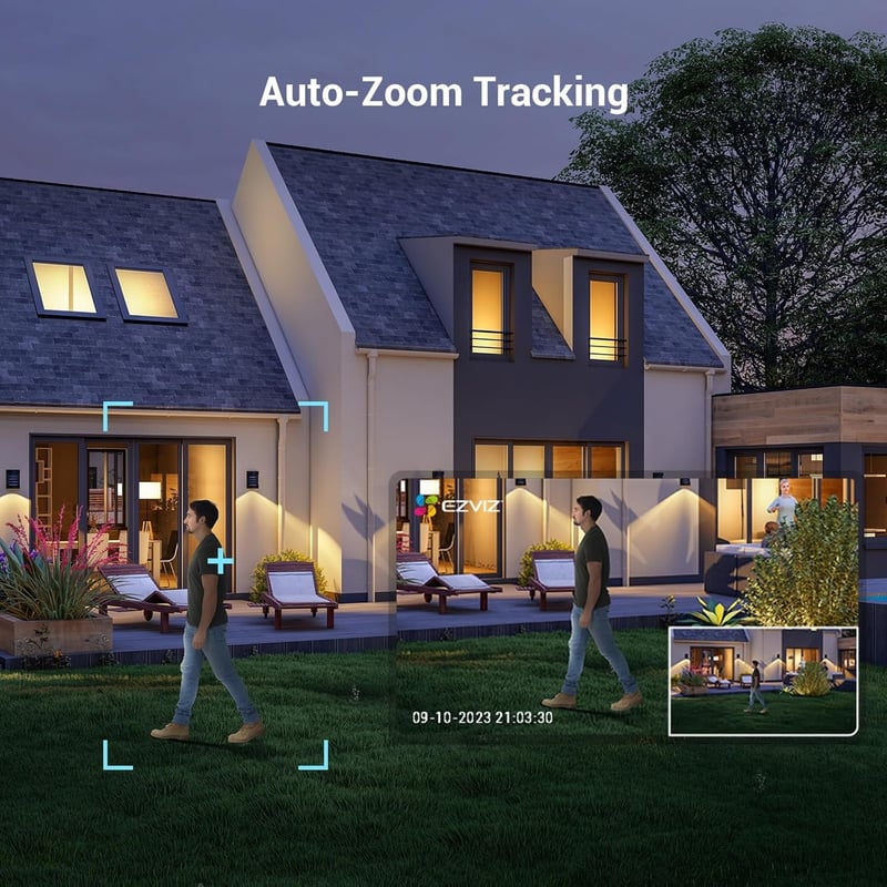 EZVIZ C8c 3K Kültéri WiFi Kamera 5MP Felbontással - 350° Forgatható Biztonsági Kamera Személy/Jármű Érzékeléssel, Színes Éjjellátással és Ké