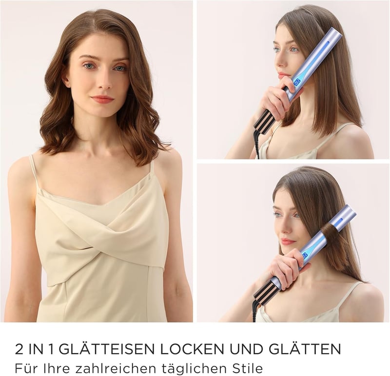 PARWIN PRO BEAUTY Infravörös Ionos Hajvasaló és Hajgöndörítő 2-in-1, 14 Hőfokozat 100-230°C, Antisztatikus Hatás, Kerámia Bevonat, Rózsaszín