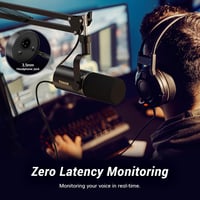 TONOR USB/XLR Dinamikus Mikrofon PC-hez Mikrofonállvánnyal - Némító Gombos Gaming Mikrofon PS4/PS5 Kompatibilis Podcast, Streaming és Stúdió 8