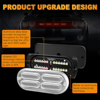 Dinfu 8x24 LED Elülső Villogó Lámpa - Narancssárga-Fehér Stroboszkóp 12V/24V - IP67 Vízálló Figyelmeztető Fény 18 Villogási Móddal Autókhoz, 4