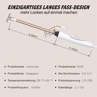 Reyke 9 mm Mini Hajgöndörítő - Professzionális Kerámia Hajsütővas 120-220°C, 30 mp Gyors Felfűtés, Állítható Hőmérséklet, Kesztyűvel és Hajc 4
