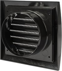 Vent Systems 100 mm Fekete Szellőzőrács - Szárítógép, Fürdőszoba, Kültéri/Beltéri Légkivezető Takaró, Elszívó Rendszer, ABS Anyag, Könnyen S 9