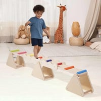Siairo 2 az 1-ben Fa Egyensúlyozó palincs és Hintázó Deszka Gyerekeknek - Montessori Egyensúlyfejlesztő Játék Beltéri és Kültéri Használatra 2