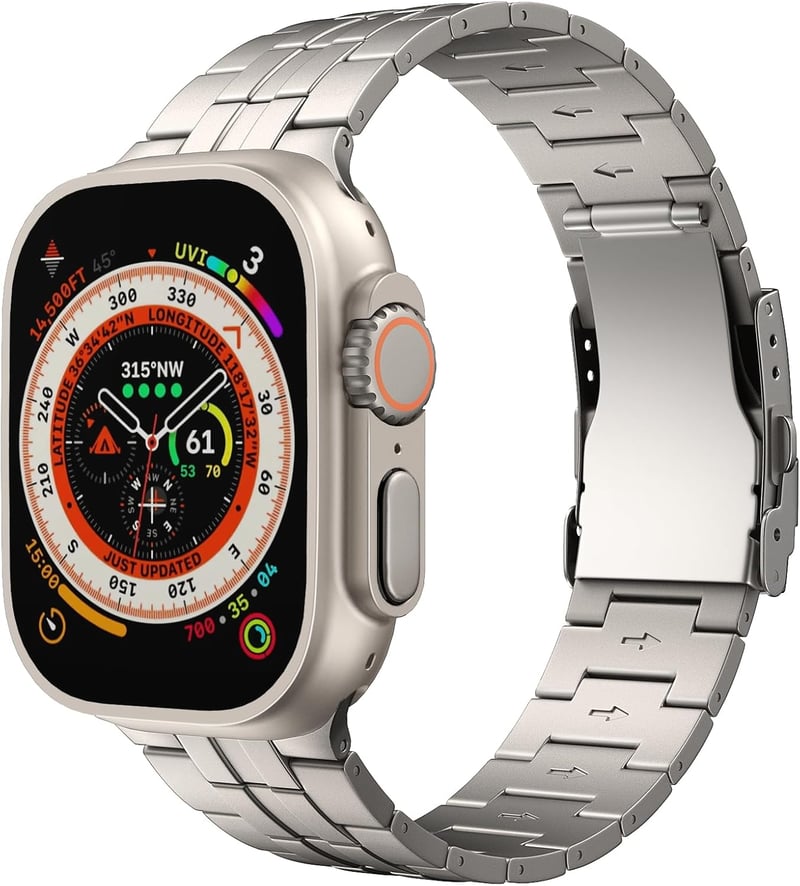 Apple Watch Ultra kompatibilis TiMOVO titán szíj, 49-42mm, férfi/női