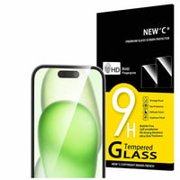 NEW'C iPhone 15 edzett üveg kijelzővédő fólia és kamera védő szett (1 db képernyővédő + 1 db kameravédő), 9H, HD átlátszó, ujjlenyomatmentes 2