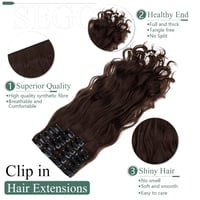 Sego 55cm-es Hullámos Clip-in Hajhosszabbítás Szett - 12 részes, 180g, Középbarna 2