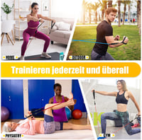 COFOF Ellenállás Gumiszalag Készlet 5 Színben - 150 lbs Erősítő Edzőszalag Szett Fogantyúval, Bokapánttal, Ajtórögzítővel - Pilates, Erőnlét 7