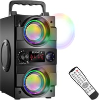 TENMIYA A23 Bluetooth Hangszóró 40W Dupla Mélynyomóval - Hordozható Vezeték Nélküli Hangfal Fényeffektekkel, 10 Órás Üzemidő, FM Rádió 8