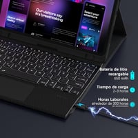 Samsung Galaxy Tab A9 Plus 11" háttérvilágítós billentyűzetes tok, érintőpaddal - spanyol kiosztás 6