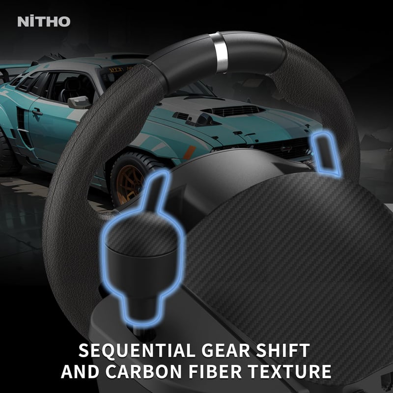 NITHO Drive Pro ONE V200 Versenyszimulátor Kormány és Pedál Szett 270° Forgásszöggel PC, PS4, Xbox One, Xbox Series X/S Platformokra, Beépít - Drive Pro V200