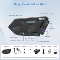 WAYXIN R6S Motoros Headset - 1200m Hatótávolságú Bluetooth Kommunikációs Rendszer 6 Motoros Összekapcsolásával, Vízálló, Kihangosító, Zajszű 9