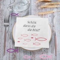 Rózsaszín Keresztény Ünnepi Szalvéta és Lufi Szett 4