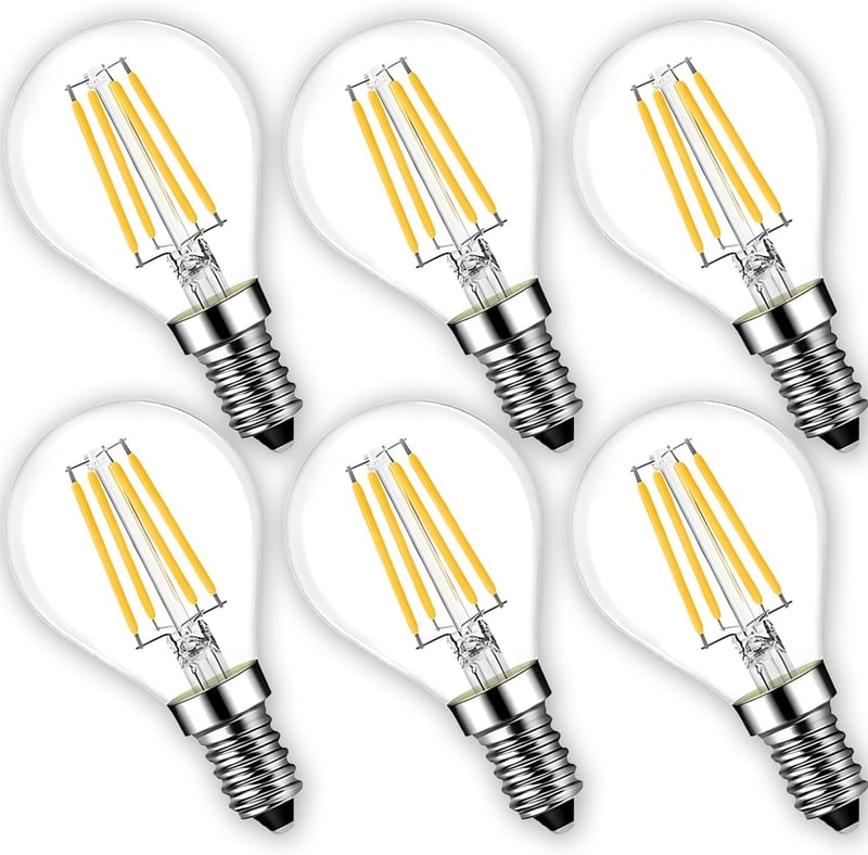 Oaomi E14 LED Gyertya Izzó G45 - Meleg Fehér 4W 400 Lumen - 40W Hagyományos Izzó Helyettesítő - Energiatakarékos Gömb Lámpa