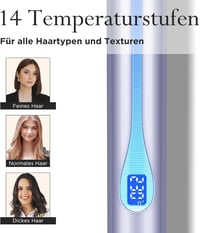 PARWIN PRO BEAUTY Infravörös Ionos Hajvasaló és Hajgöndörítő 2-in-1, 14 Hőfokozat 100-230°C, Antisztatikus Hatás, Kerámia Bevonat, Rózsaszín 5