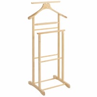 HAKU Herrendiener férfi öltözőállvány, természetes tömörfa, 47x102x36 cm — hibás, alkatrésznek: törött elem (állapot: lásd a 2. képet) 1