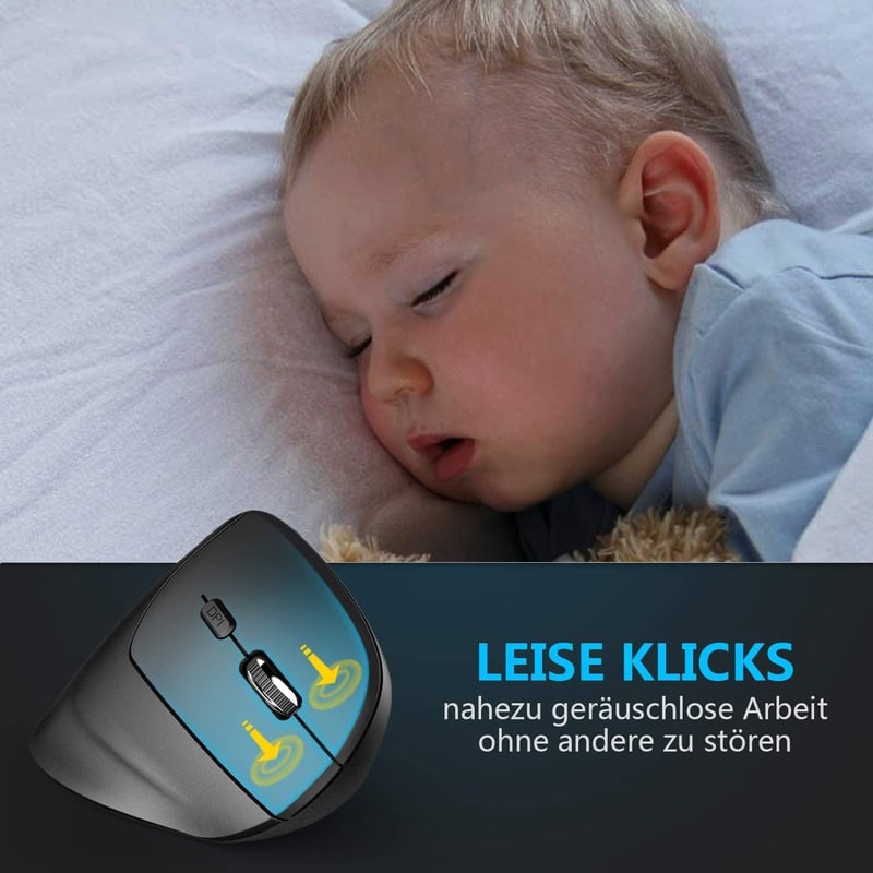 iClever Ergonomikus Vezeték Nélküli Egér 2.4G Vertikális 6 Gomb 2400 DPI