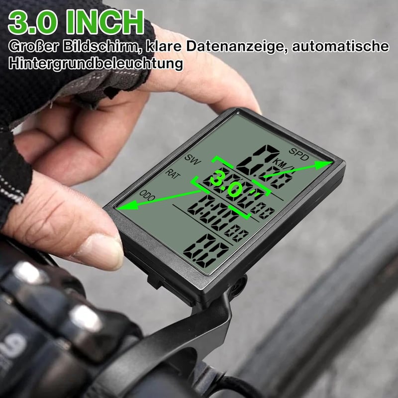 CYCLO-PRO 3.0 Vezeték Nélküli Kerékpár Komputer - 31 Funkció, Nagy Kijelző, Vízálló
