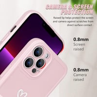 iPhone 13 Pro Max rózsaszín szilikon tok fehér szívecskékkel, ütésálló 3