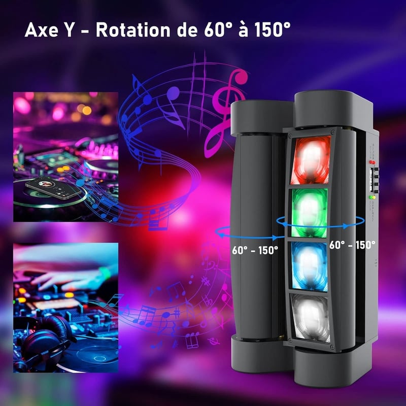 BETOPPER Mozgófejes RGBW LED Diszkófény DMX512 Vezérléssel