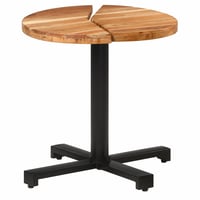 Masă de bistro vidaXL, rotundă, din lemn masiv de acacia, Ø70x75 cm – Defectă, ruptă în două — defectă, pentru piese: blat rupt în două (stare: vezi a 2-a fotografie) 1