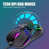 RedThunder 60% RGB Vezetékes Gamer Billentyűzet és Egér Szett, 62 Gombos, DE Kiosztás, 7200 DPI Kompakt Egér, 6 Gombos Optikai Játékos Szett 5