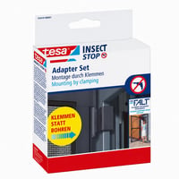 tesa Insect Stop set steznih adaptera za vrata protiv komaraca – antracit, 2 kopče (nepotpun set) 1